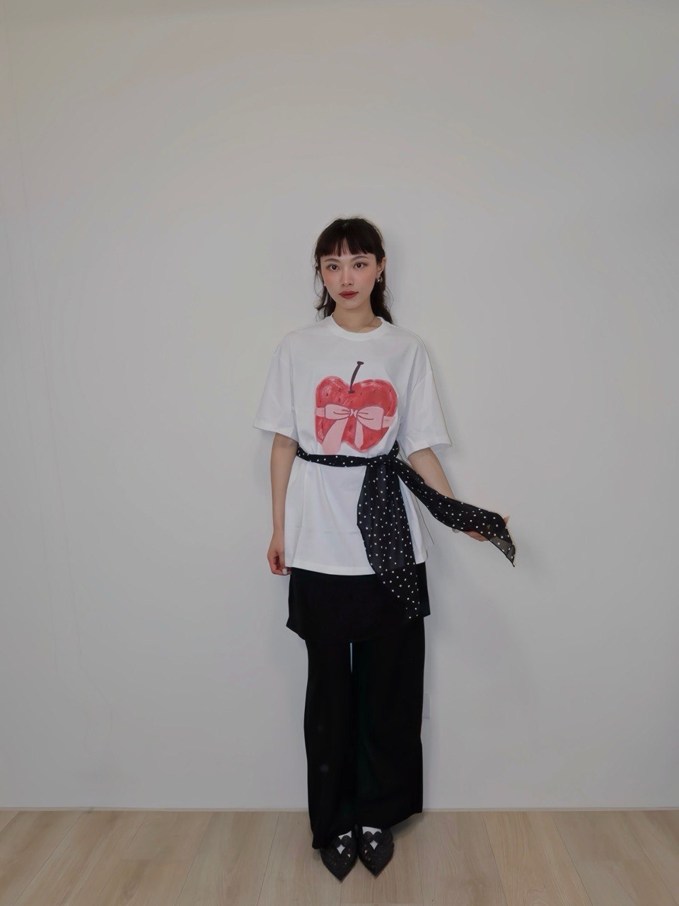 蘋果蝴蝶結oversized T