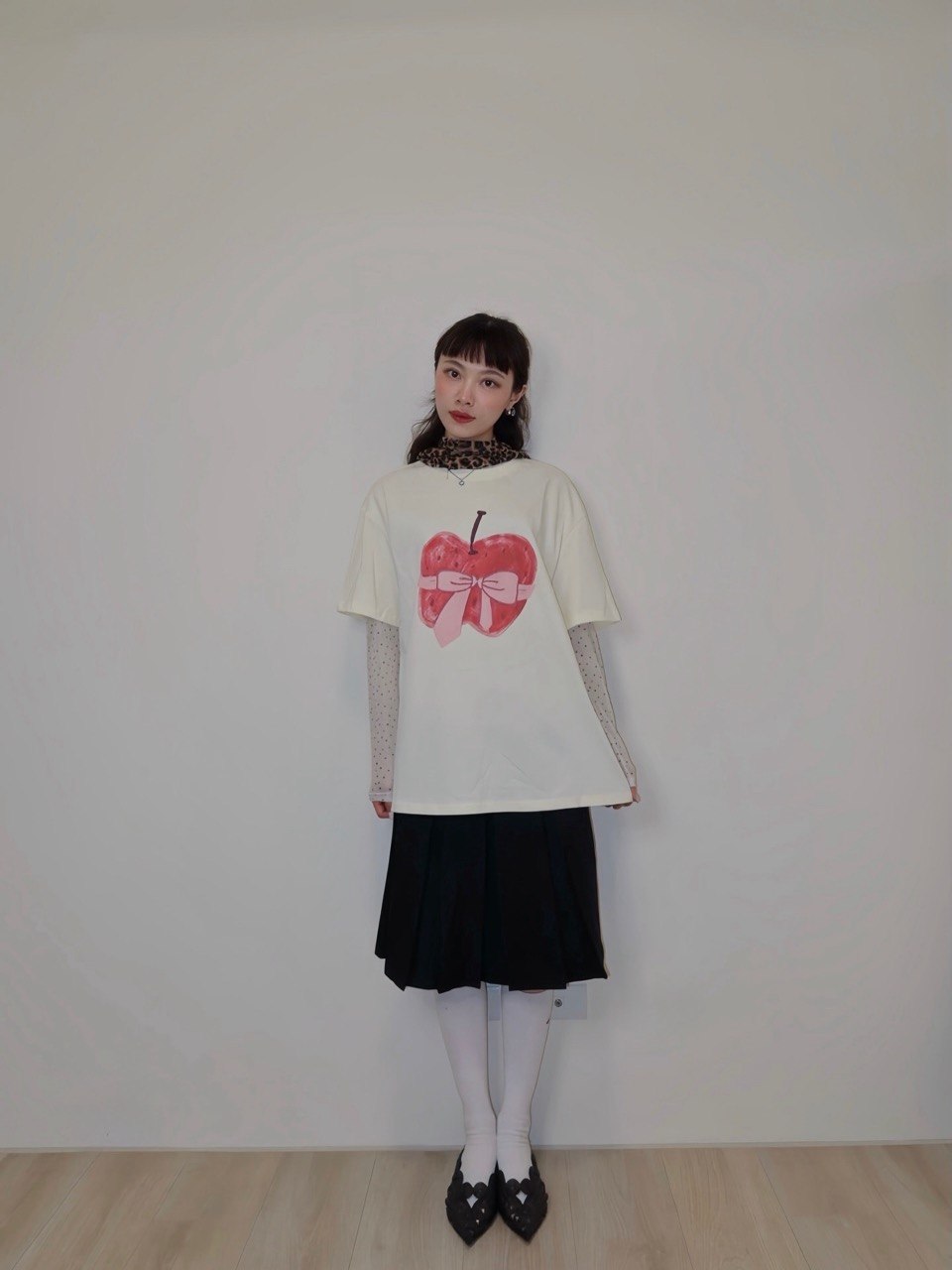 蘋果蝴蝶結oversized T