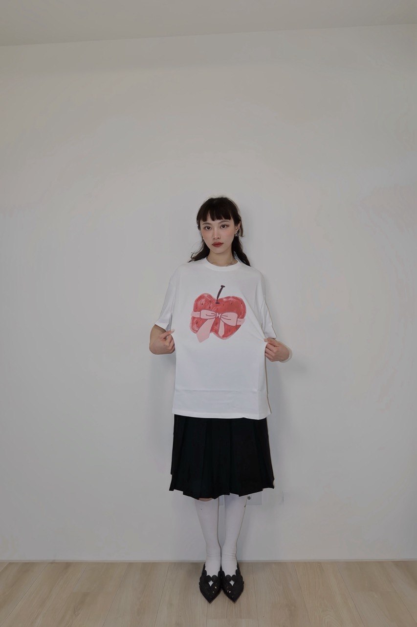 蘋果蝴蝶結oversized T