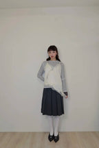波點透膚內搭上衣