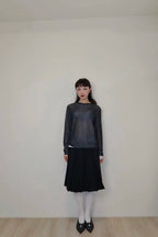 波點透膚內搭上衣