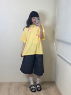 【niceghostclub】  non standard logo tee [ grey / yellow ]