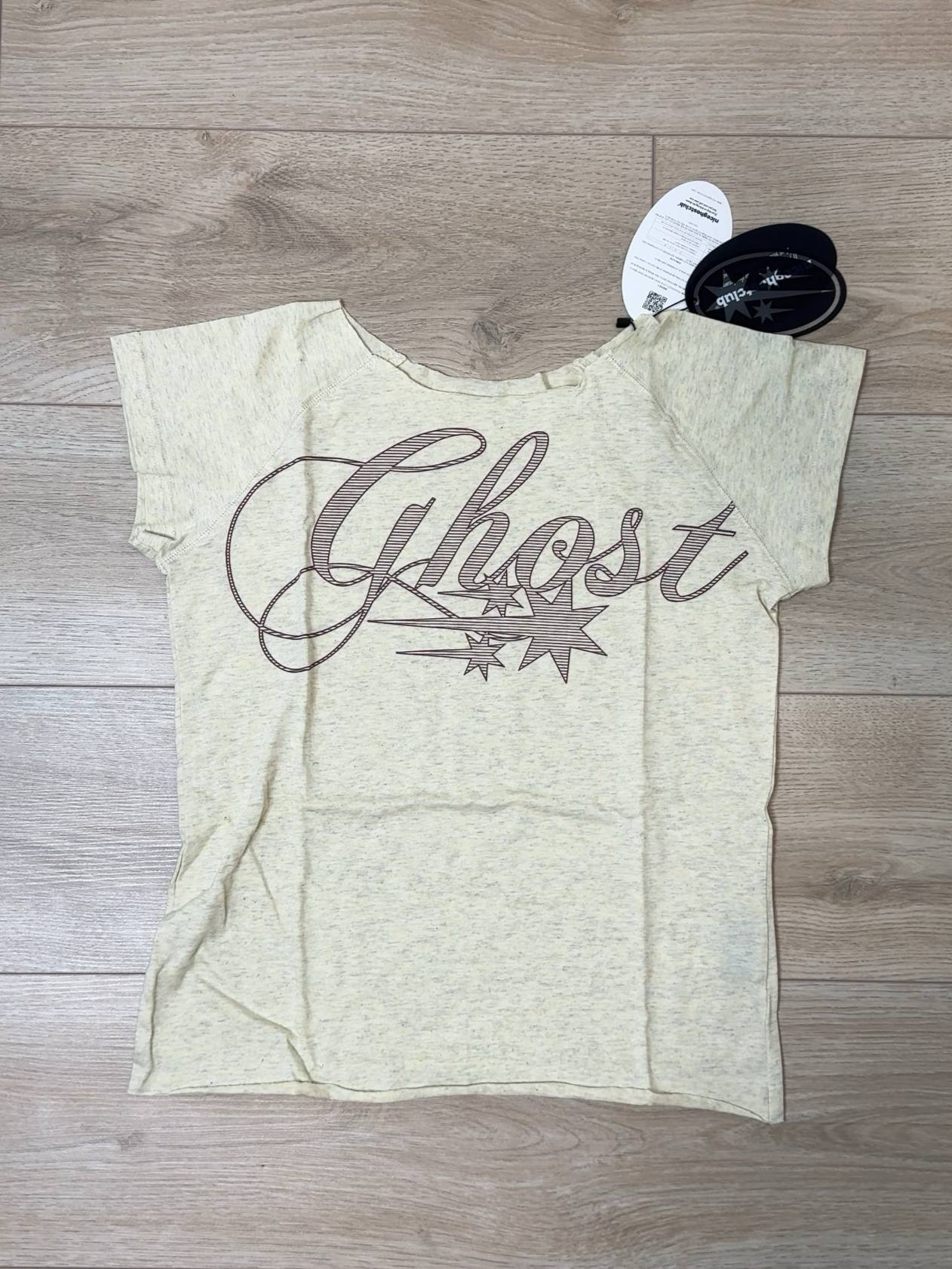 【niceghostclub】ghost raw edge tee [ yellow / blue ]
