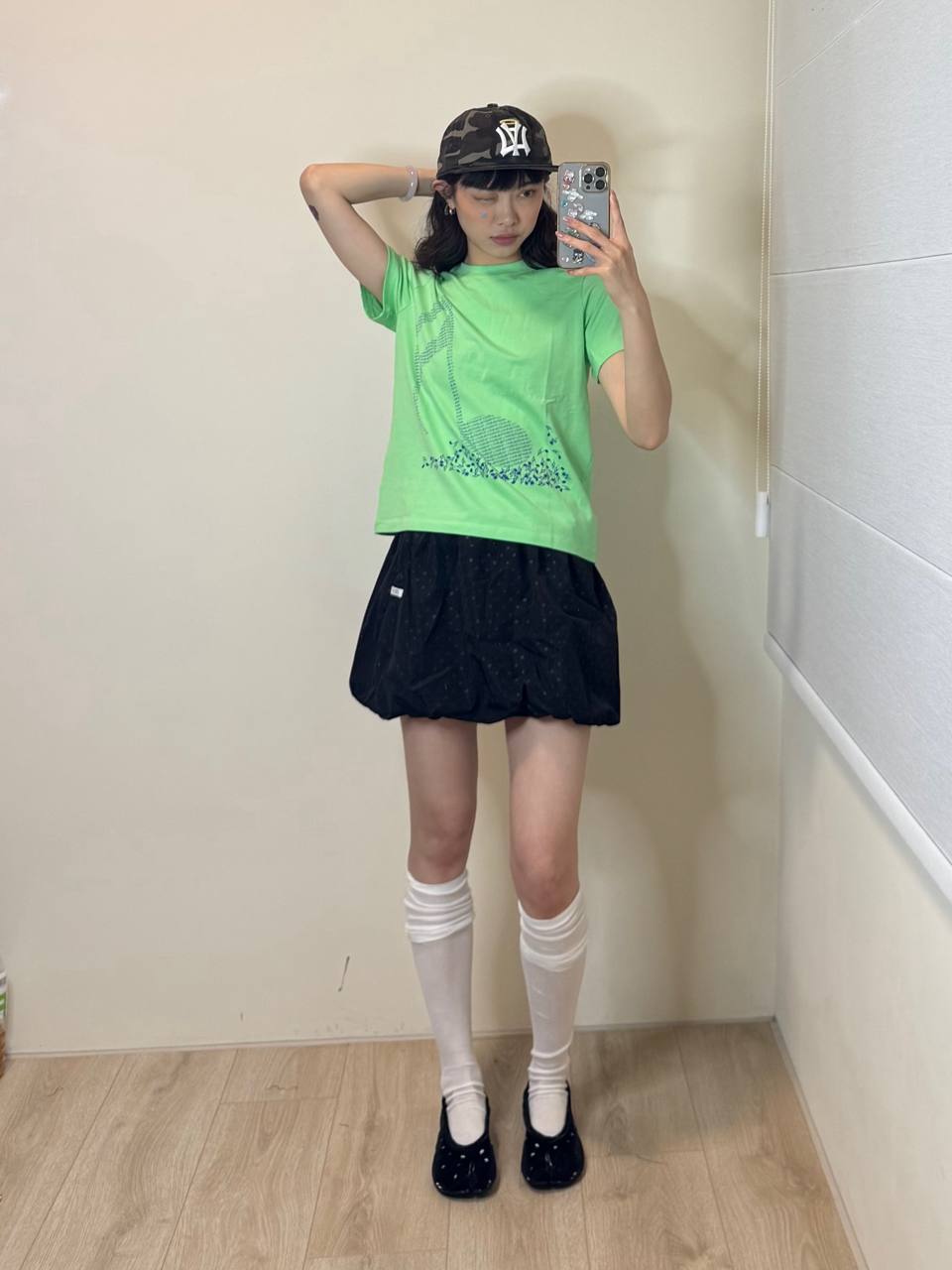 【niceghostclub】X JIMMIZO MUSIC NOTE TEE [ YELLOW GREEN ]