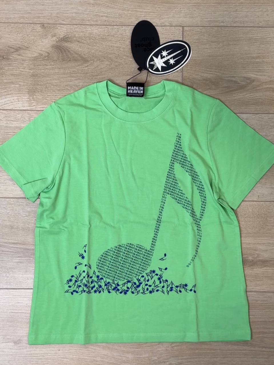 【niceghostclub】X JIMMIZO MUSIC NOTE TEE [ YELLOW GREEN ]