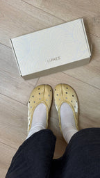 【PAES】Leather String Flat [ Black / Cheese ]