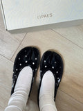 【PAES】Leather String Flat [ Black / Cheese ]