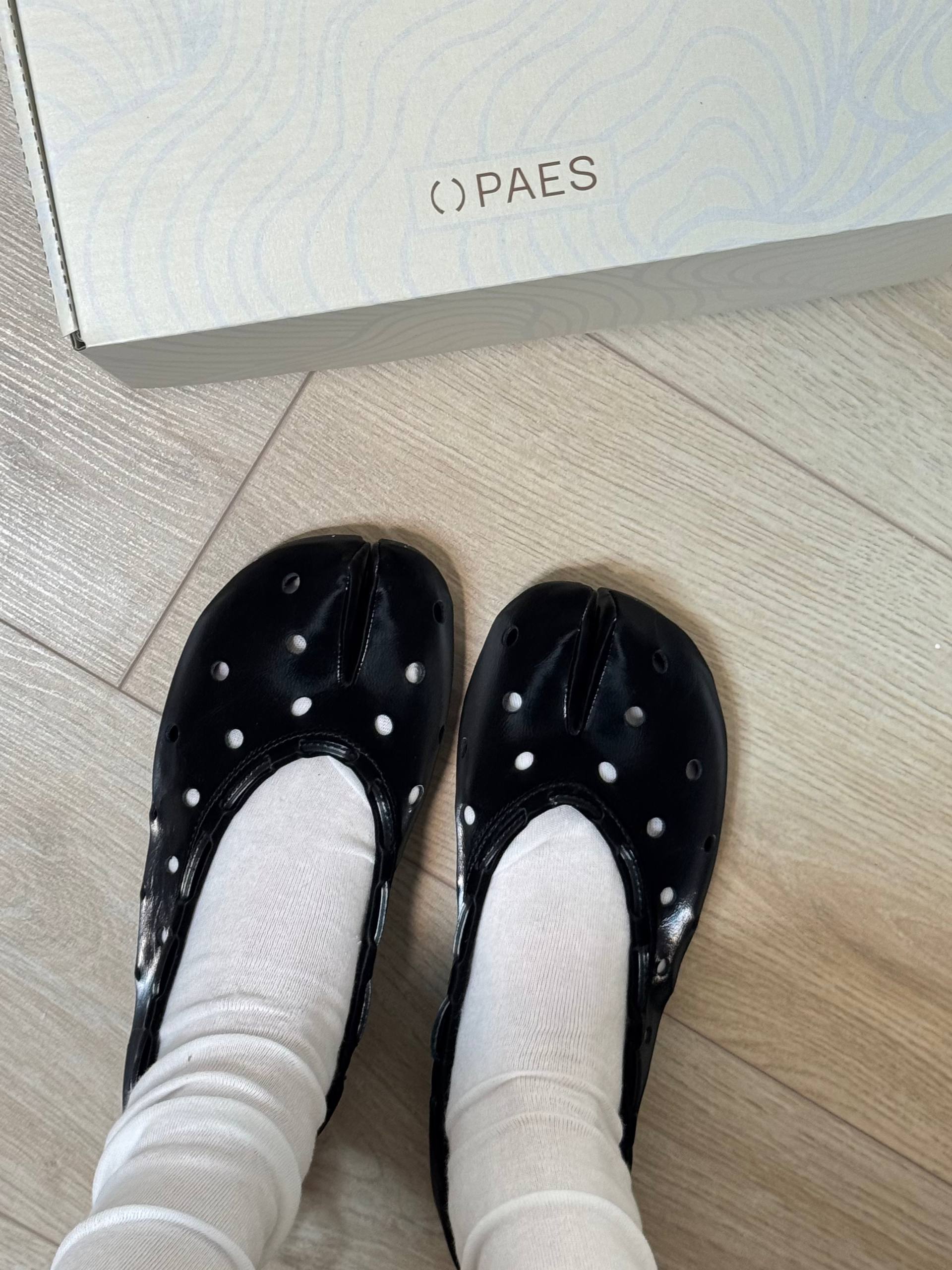 【PAES】Leather String Flat [ Black / Cheese ]