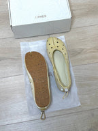 【PAES】Leather String Flat [ Black / Cheese ]