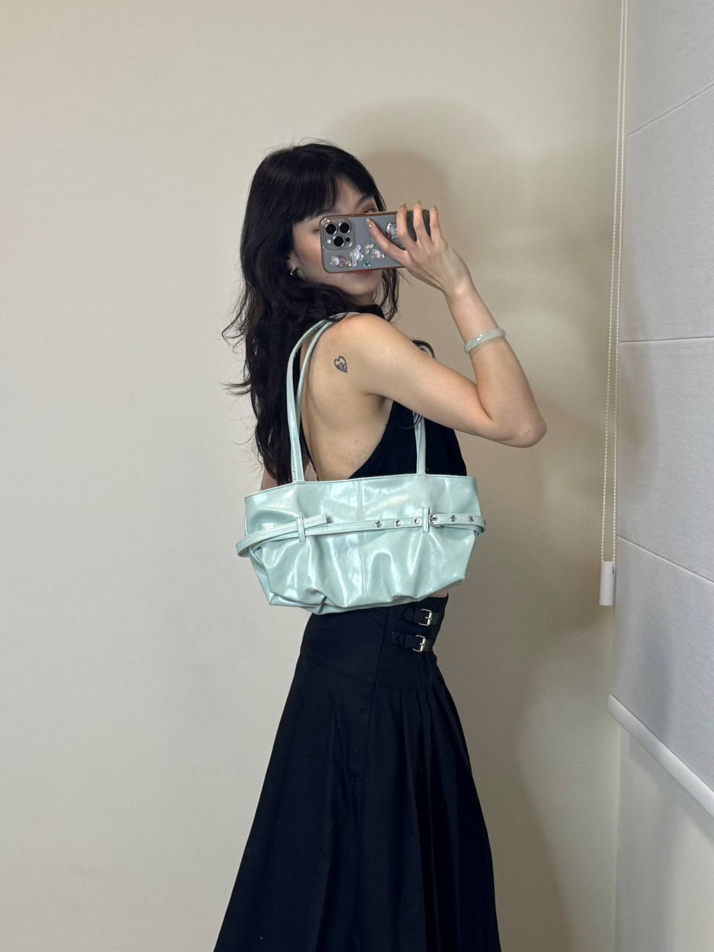 【OTIE】Tied boat bag [ MINT / BLACK / PINK / WHITE / SLIVER ]