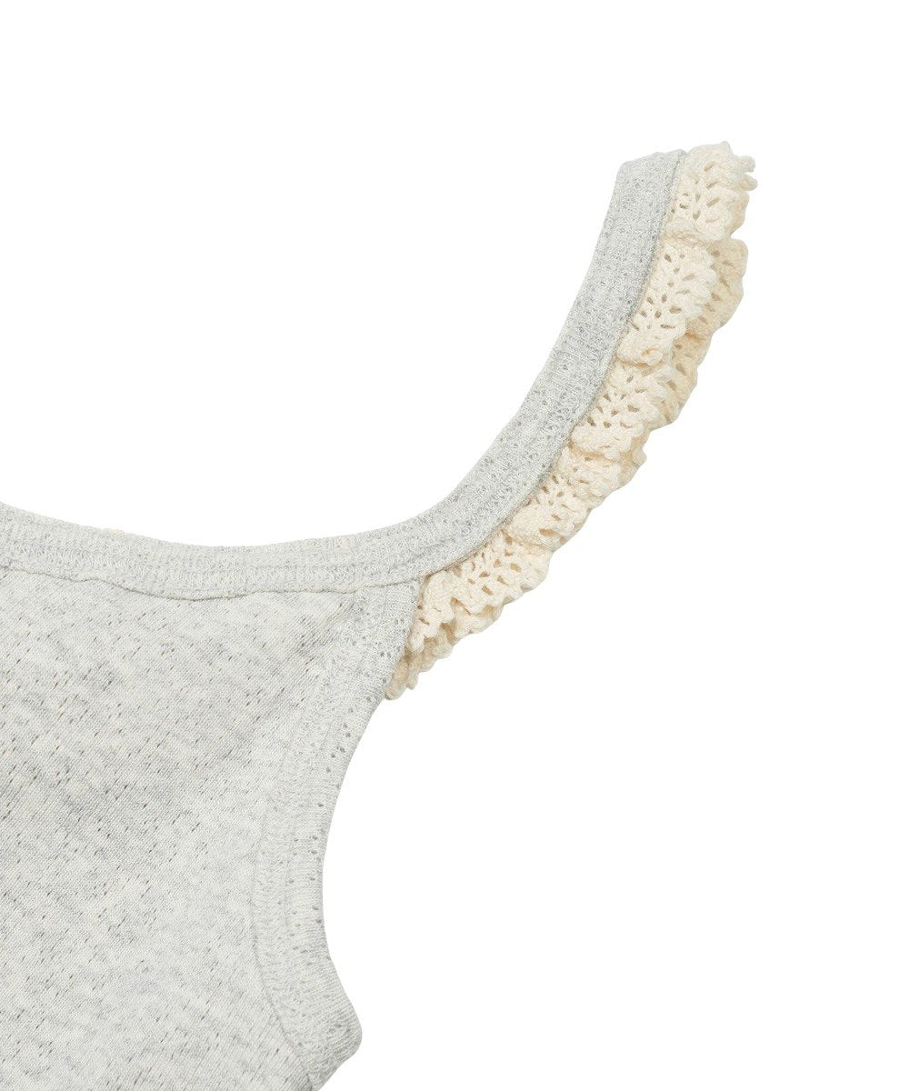 【COYSEIO】VINTAGE PUPPY LACE SLEEVELESS [ MELANGE / PURPLE ]