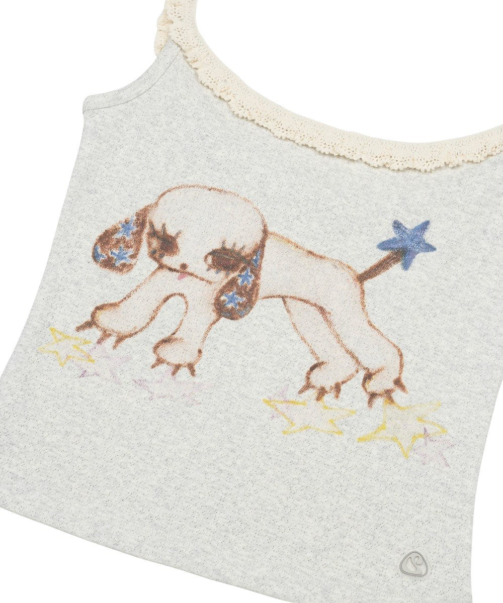 【COYSEIO】VINTAGE PUPPY LACE SLEEVELESS [ MELANGE / PURPLE ]