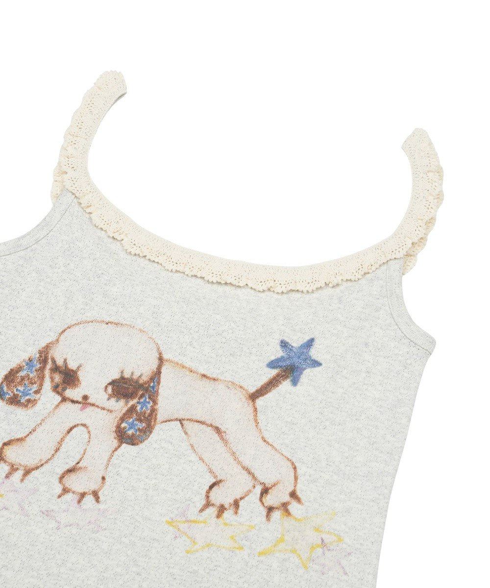 【COYSEIO】VINTAGE PUPPY LACE SLEEVELESS [ MELANGE / PURPLE ]