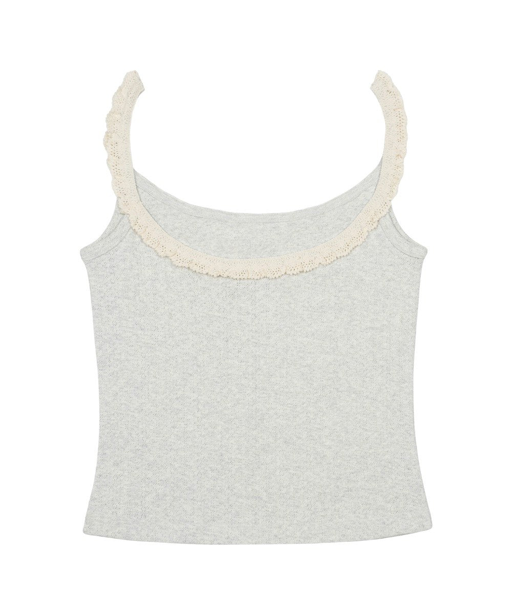 【COYSEIO】VINTAGE PUPPY LACE SLEEVELESS [ MELANGE / PURPLE ]