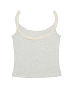 【COYSEIO】VINTAGE PUPPY LACE SLEEVELESS [ MELANGE / PURPLE ]
