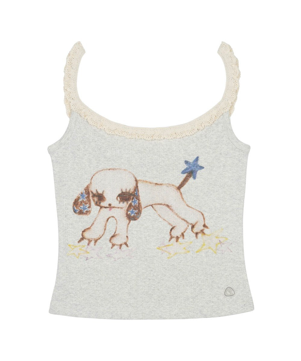 【COYSEIO】VINTAGE PUPPY LACE SLEEVELESS [ MELANGE / PURPLE ]