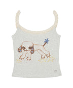 【COYSEIO】VINTAGE PUPPY LACE SLEEVELESS [ MELANGE / PURPLE ]