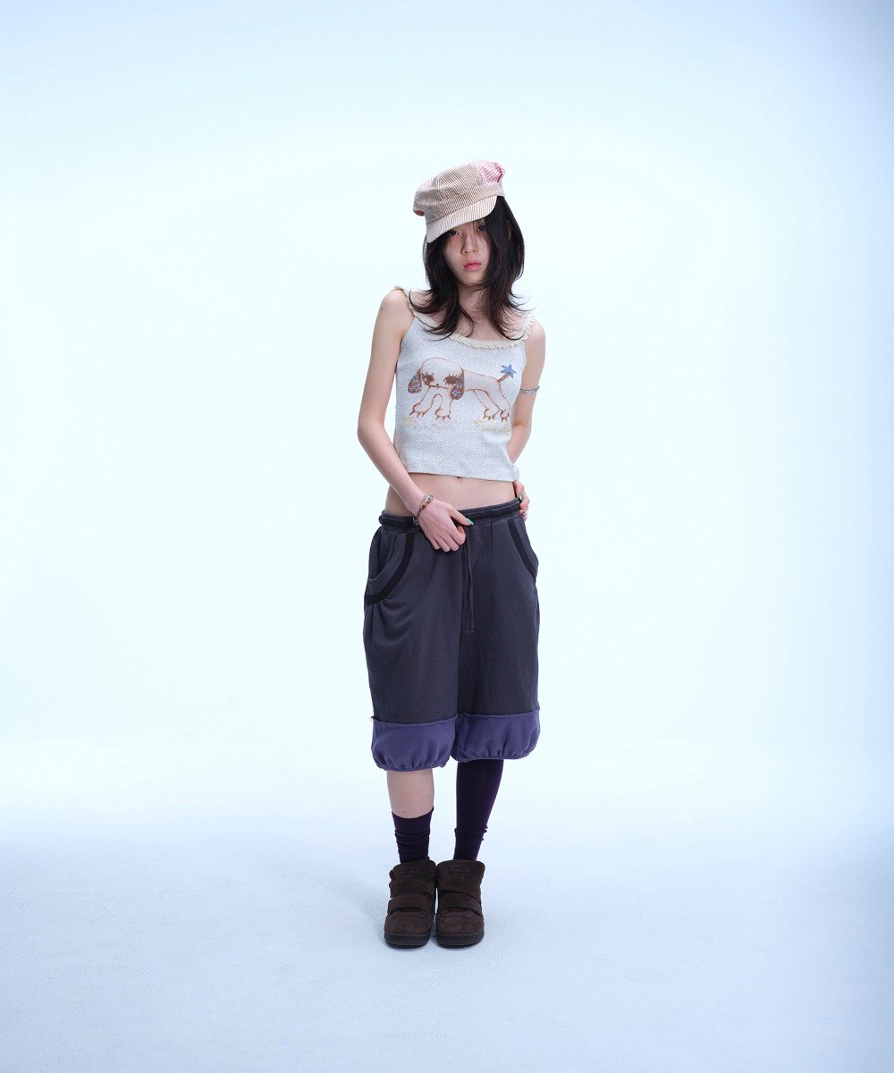 【COYSEIO】VINTAGE PUPPY LACE SLEEVELESS [ MELANGE / PURPLE ]