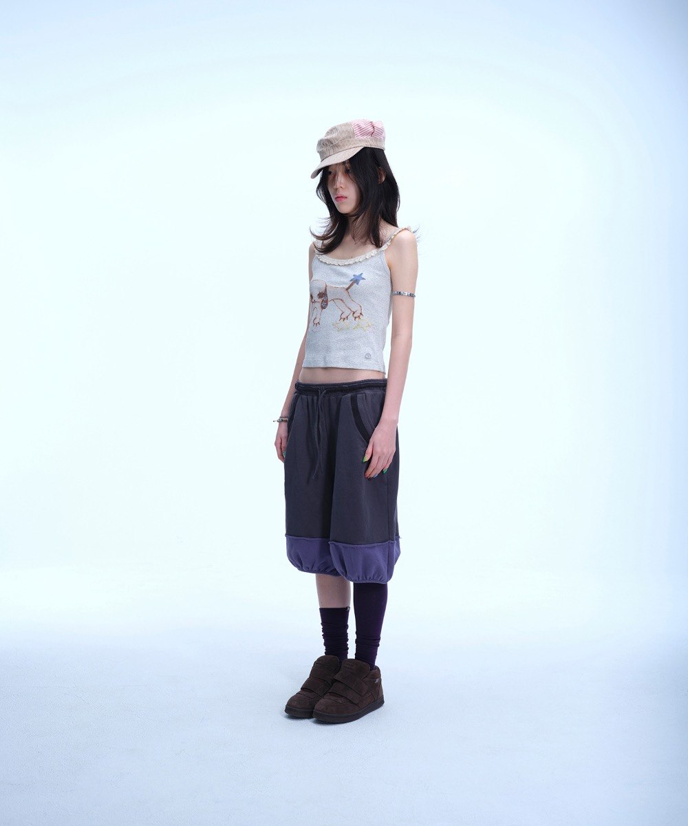 【COYSEIO】VINTAGE PUPPY LACE SLEEVELESS [ MELANGE / PURPLE ]