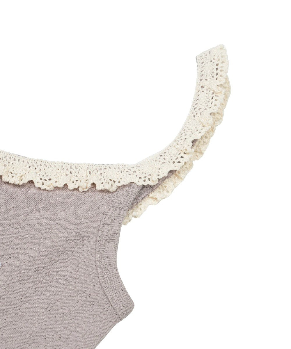 【COYSEIO】VINTAGE PUPPY LACE SLEEVELESS [ MELANGE / PURPLE ]