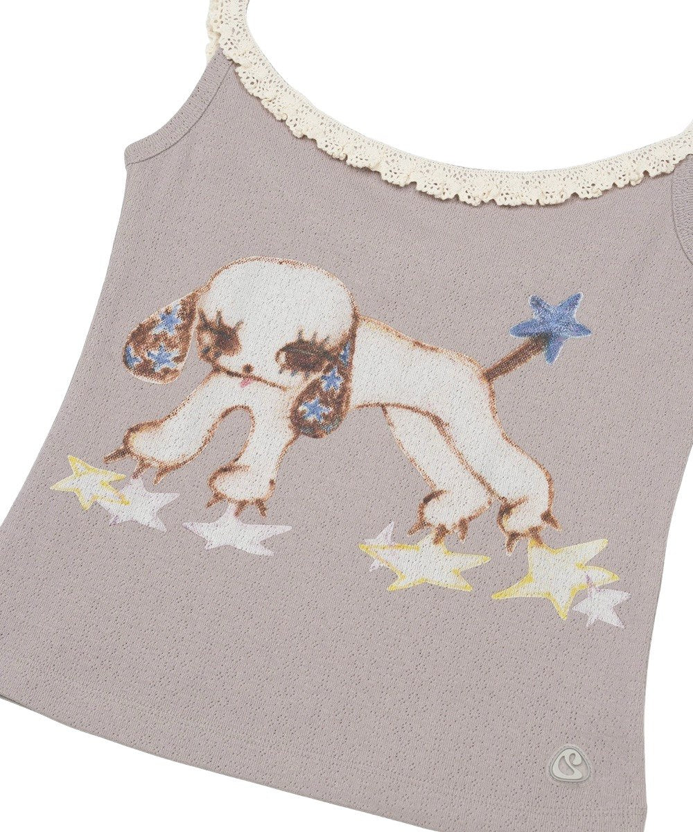【COYSEIO】VINTAGE PUPPY LACE SLEEVELESS [ MELANGE / PURPLE ]