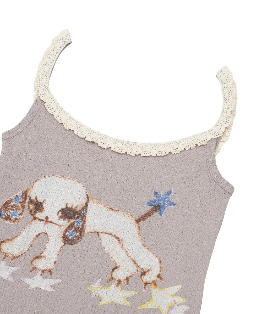 【COYSEIO】VINTAGE PUPPY LACE SLEEVELESS [ MELANGE / PURPLE ]