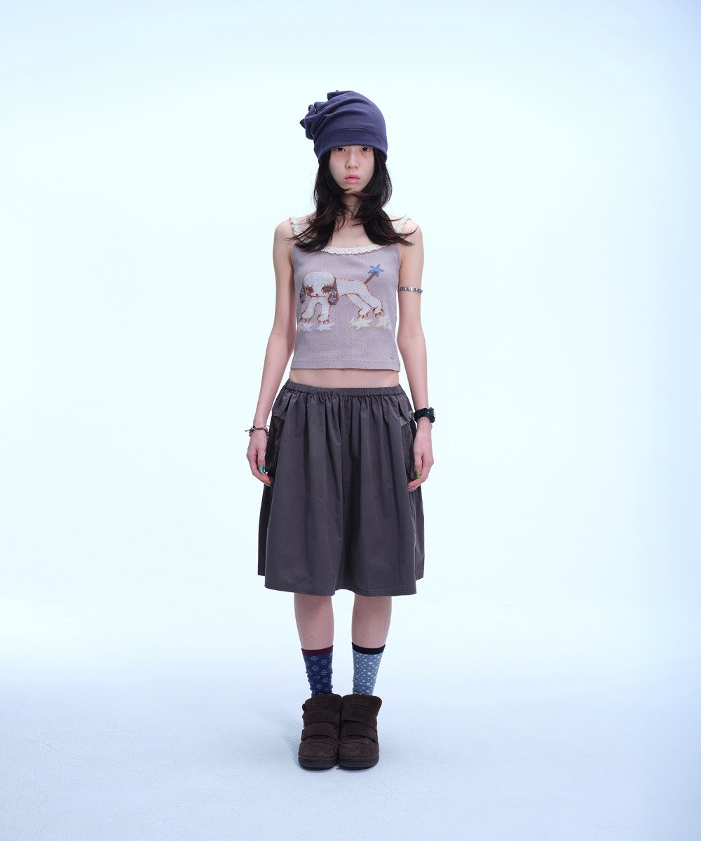 【COYSEIO】VINTAGE PUPPY LACE SLEEVELESS [ MELANGE / PURPLE ]