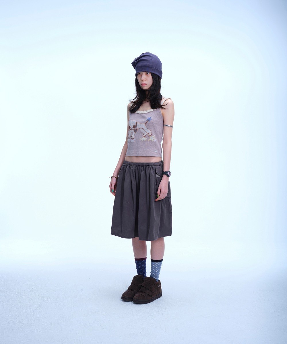 【COYSEIO】VINTAGE PUPPY LACE SLEEVELESS [ MELANGE / PURPLE ]