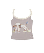 【COYSEIO】VINTAGE PUPPY LACE SLEEVELESS [ MELANGE / PURPLE ]