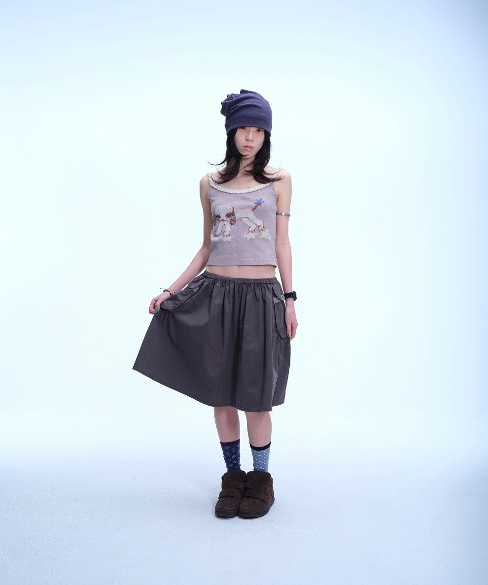 【COYSEIO】VINTAGE PUPPY LACE SLEEVELESS [ MELANGE / PURPLE ]