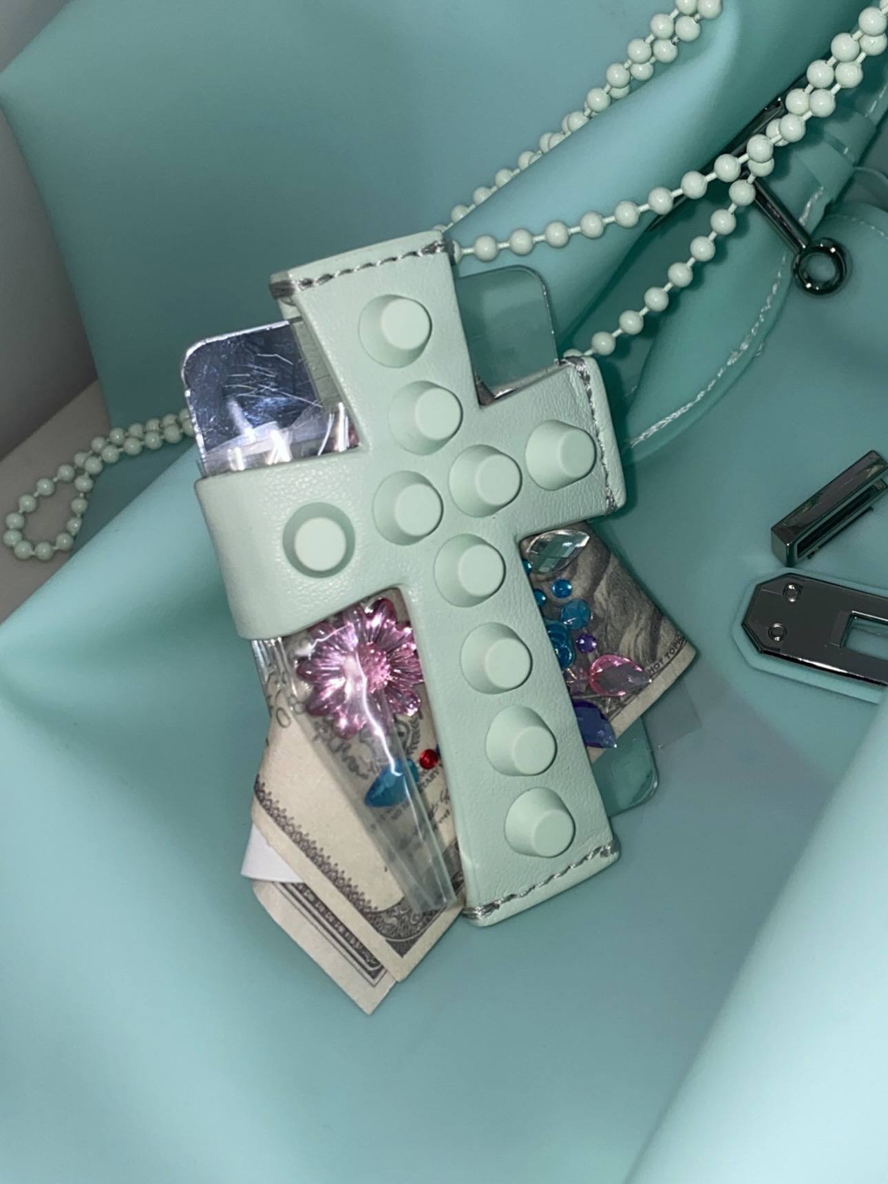 【SCULPTOR】Cross Stud Strap Wallet - 5 colors