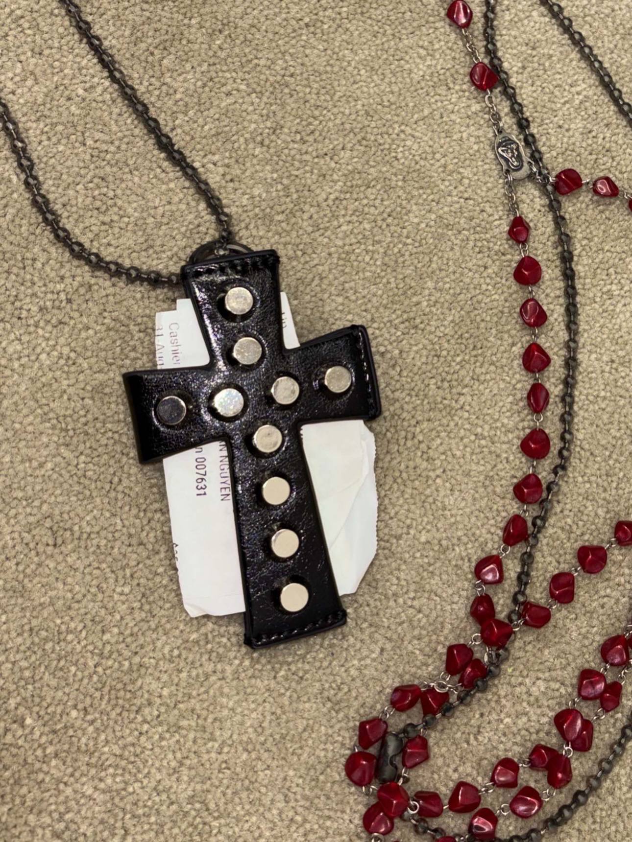【SCULPTOR】Cross Stud Strap Wallet - 5 colors