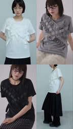 蝴蝶結剪裁縫製短袖 - 3 colors