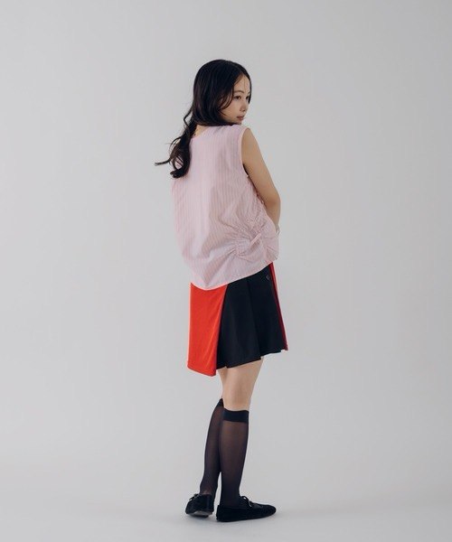 無袖褶皺線條襯衫 - 3 colors