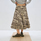 MIDDLE FRILL SKIRT - CAMO