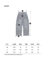 【NOT4NERD】Dirty Washed Parachute Cargo Denim Pants - Deep Blue
