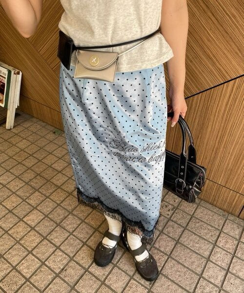 【CIAOPANIC】圓點圖案緞面刺繡五分裙 - 3 colors