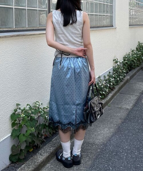【CIAOPANIC】圓點圖案緞面刺繡五分裙 - 3 colors