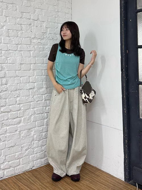 【CIAOPANIC】蝴蝶紐扣背心分層短袖 - 3 colors