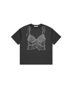 【3hreeto8ighty】SNAP CORSET GRAPHIC T-SHIRT - 2 colors