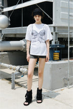 【3hreeto8ighty】SNAP CORSET GRAPHIC T-SHIRT - 2 colors
