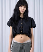 【WWG】澎澎袖短版襯衫