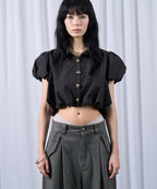 【WWG】澎澎袖短版襯衫
