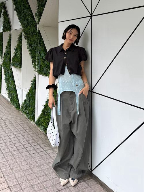 【WWG】澎澎袖短版襯衫