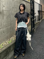 【WWG】澎澎袖短版襯衫