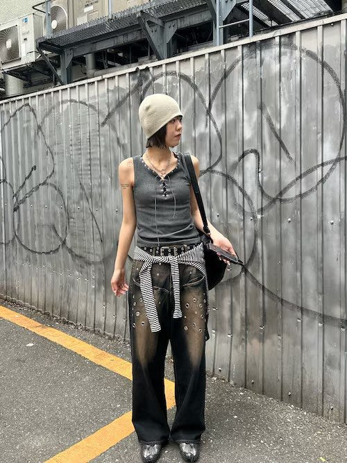 【WWG】交叉領口綁帶背心