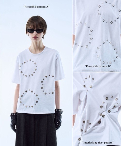 【seyto】3way reversible eyelet design tee