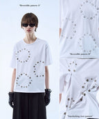【seyto】3way reversible eyelet design tee