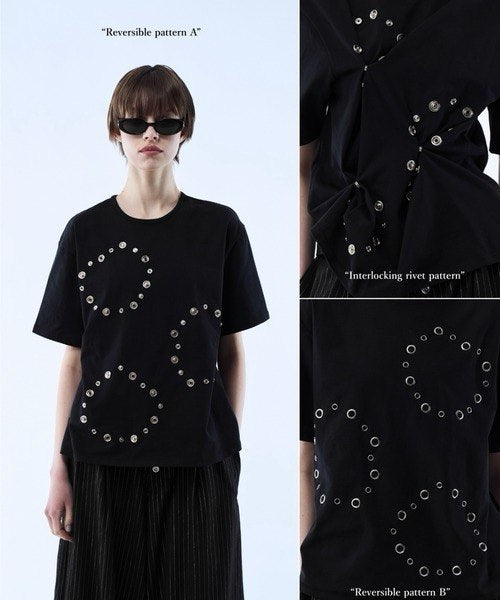 【seyto】3way reversible eyelet design tee