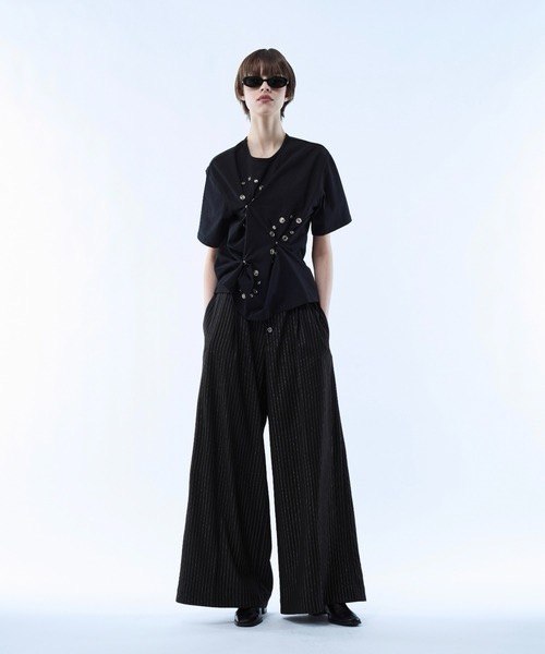 【seyto】3way reversible eyelet design tee